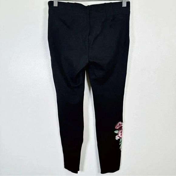 Zara Stretch Embroidered Black High Waist Legging - Picture 12 of 12